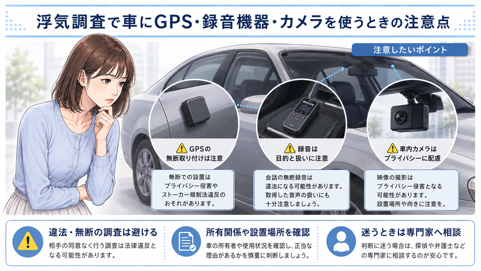 ���C�����ŎԂ�GPS�E�^���@��E�J�������g���Ƃ��̒��ӓ_