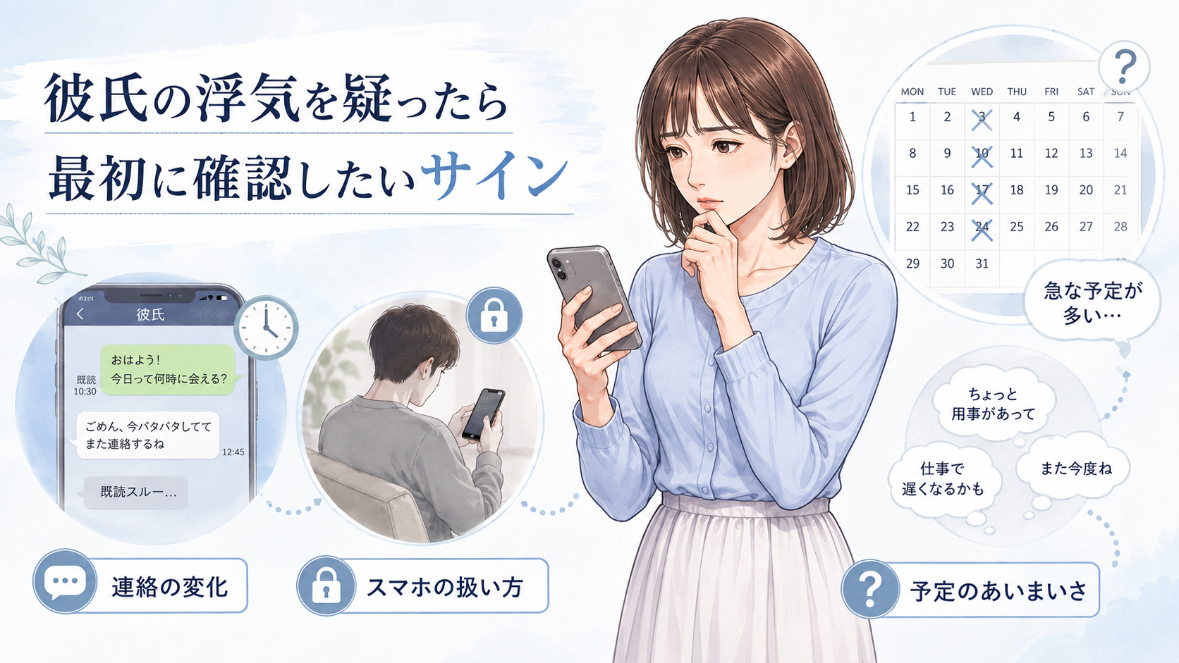 彼氏が浮気しているか調べる前に確認したいサイン