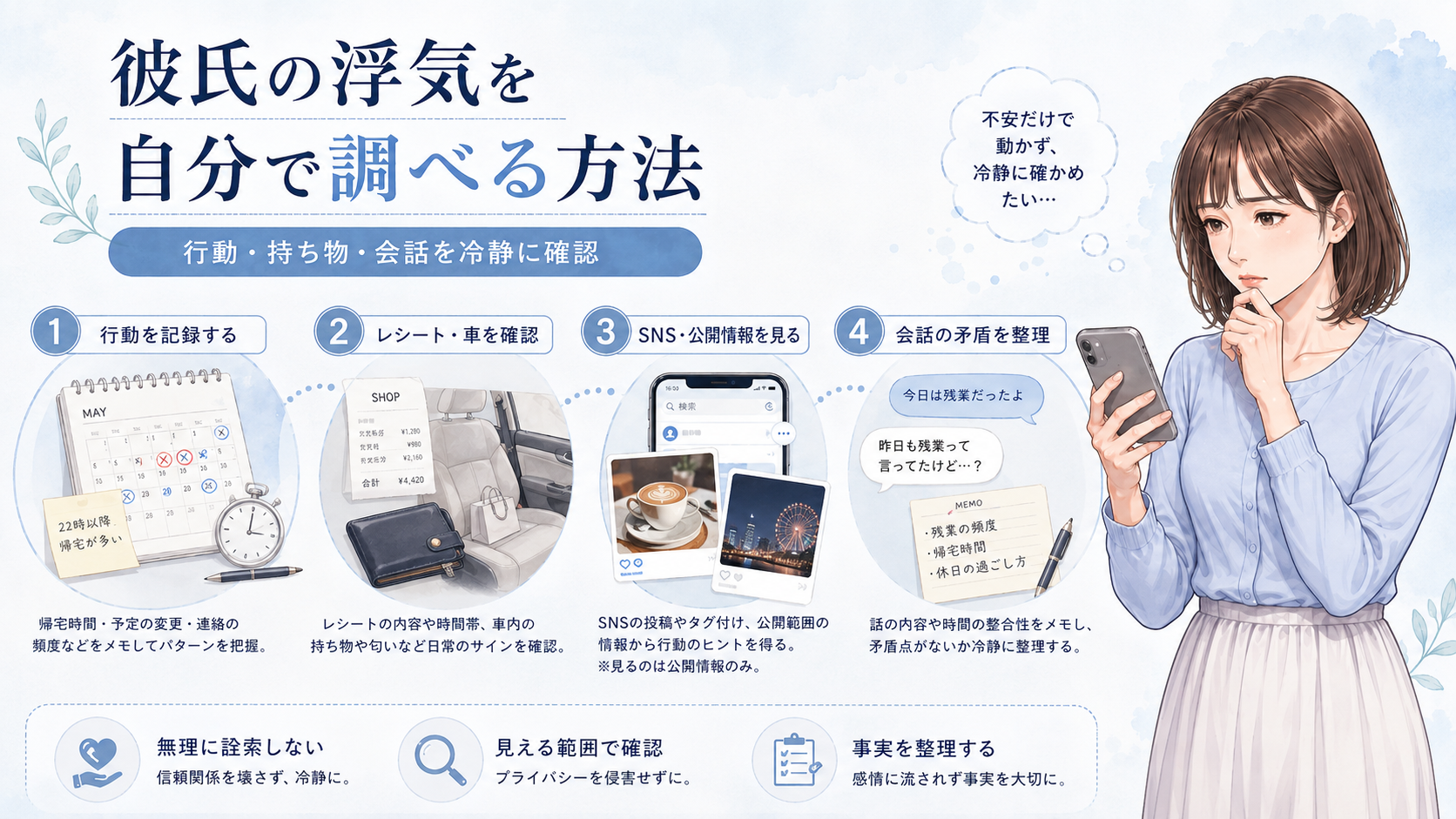 彼氏の浮気を自分で調べる方法7選