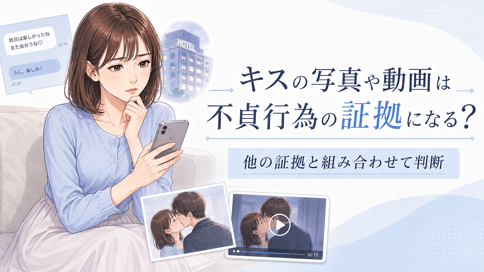 キスの写真や動画は不貞行為の証拠になる?
