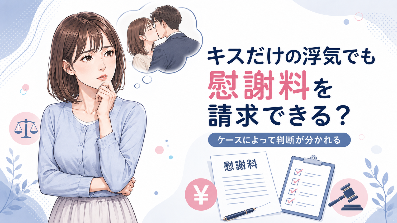 キスだけの浮気でも慰謝料を請求できる?