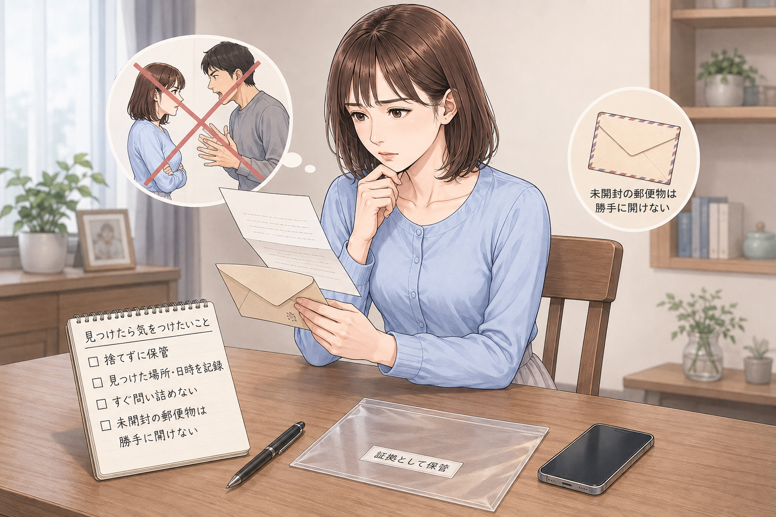 浮気相手からの手紙を見つけたときの注意点