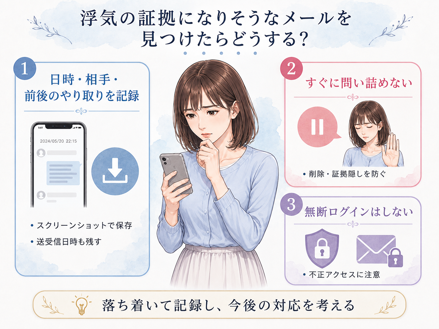浮気の証拠になりそうなメールを見つけたらどうする?