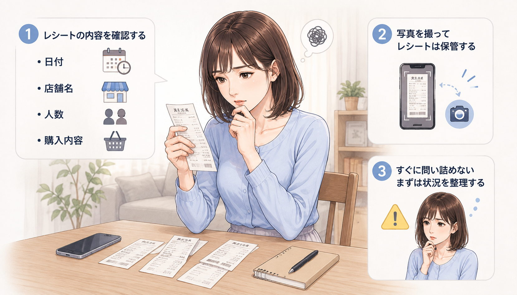 浮気の証拠になりそうなレシートを見つけたらどうする?