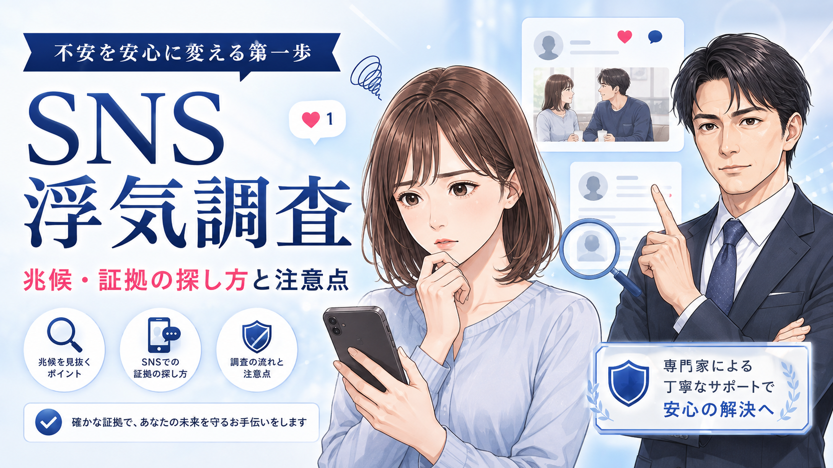 SNS浮気調査の方法|浮気の兆候・証拠の探し方と注意点