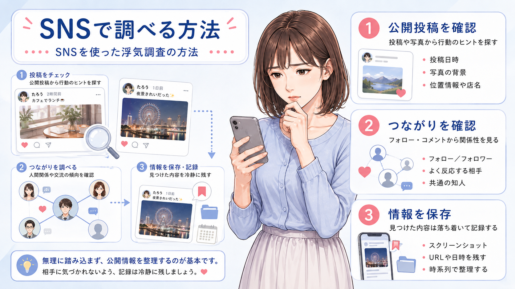 SNSを使った浮気調査の方法