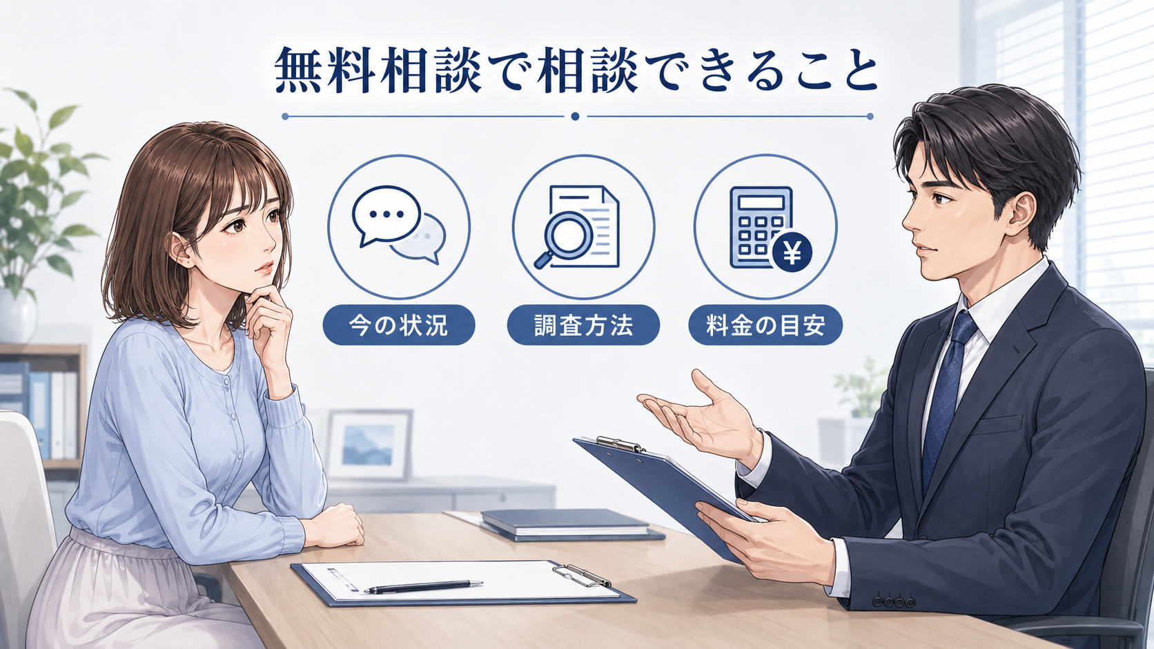 浮気調査の無料相談では何を相談できる?