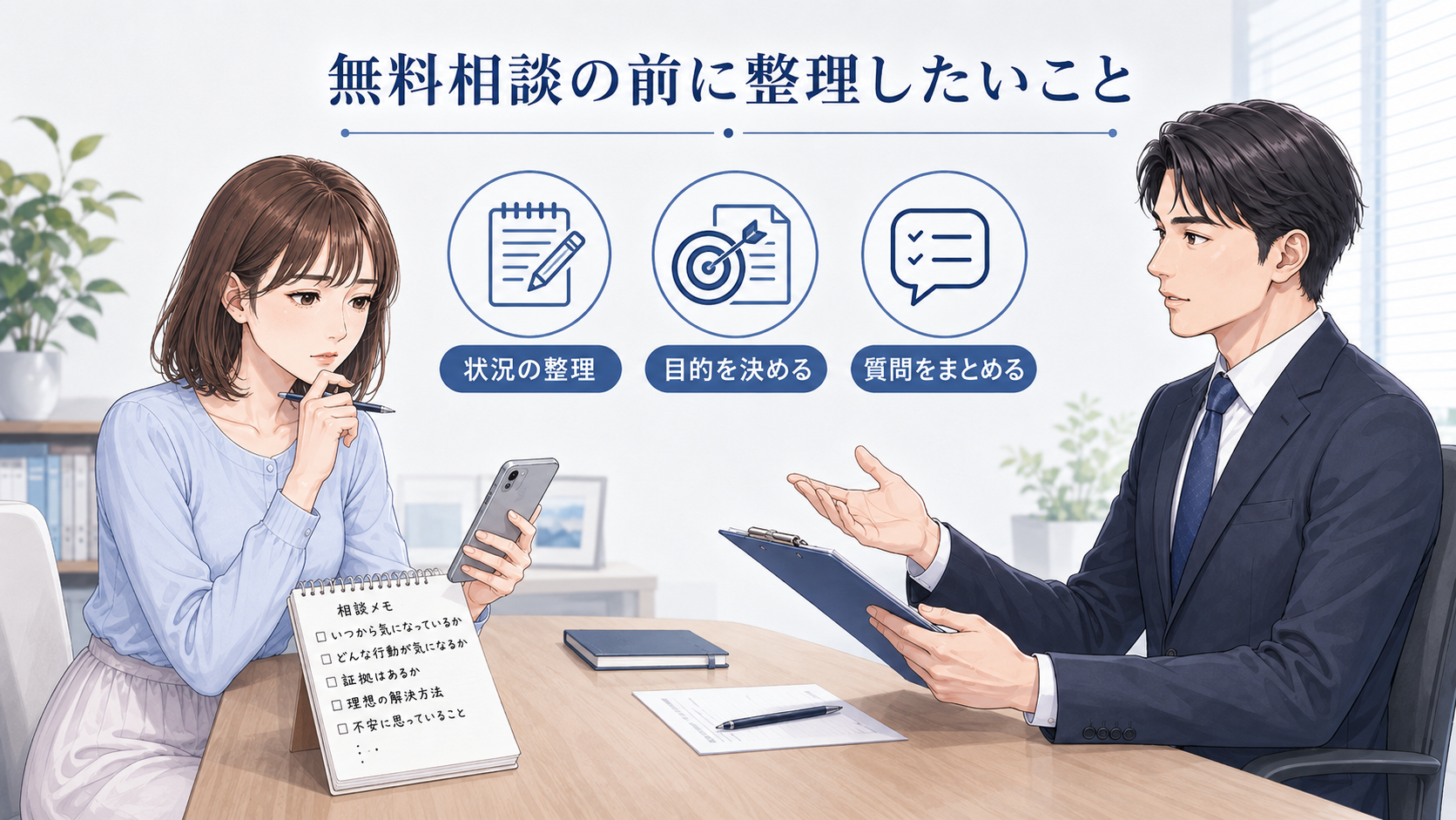浮気調査の無料相談をする前に整理しておきたいこと