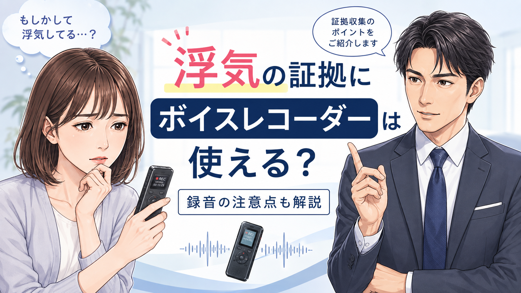浮気の証拠にボイスレコーダーは使える?録音方法と注意点を解説